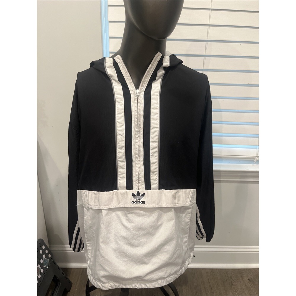 Adidas Originals 1/2 Zip Windbreaker Jacket W/ Kangaroo Pouch - Mens Size XL